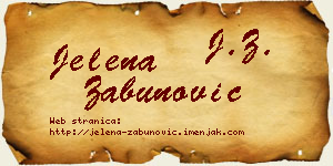 Jelena Zabunović vizit kartica